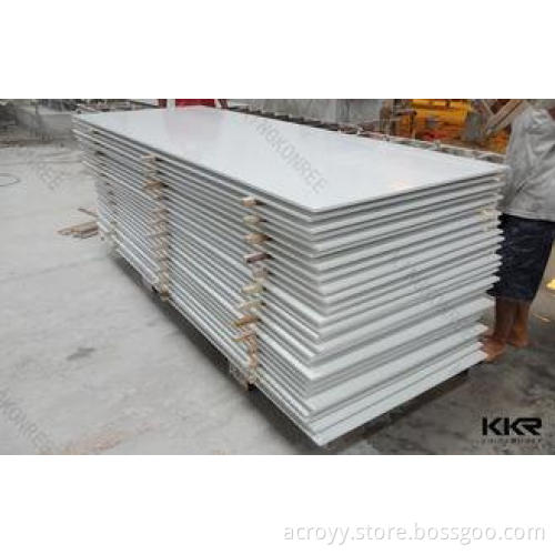 White Composite Acrylic Solid Surface Stone Resin Slabs Bri